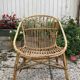 Set of 3 vintage rattan armchairs