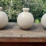 Set of 3 Villenauxe earthenware ball vases