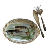 Plat de service ovale en porcelaine de Limoges service à poissons France art de la table vintage