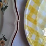 Vintage yellow orange and white dinner plates