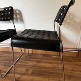 Set of 4 Black Omstak Chairs by Rodney Kinsman for Bieffeplast