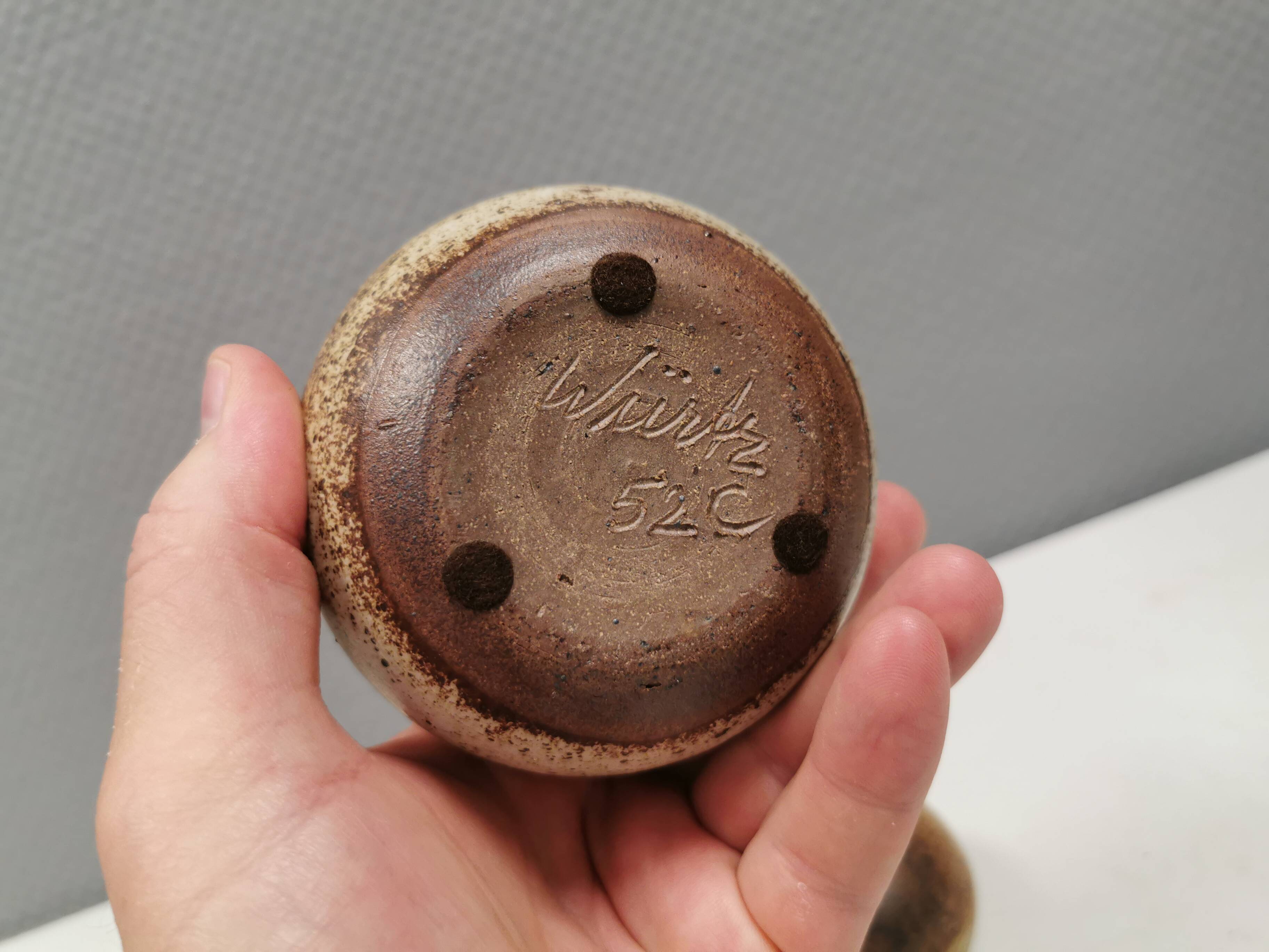 Two small round vases by Aage Wurtz Denmark 1970-80s.