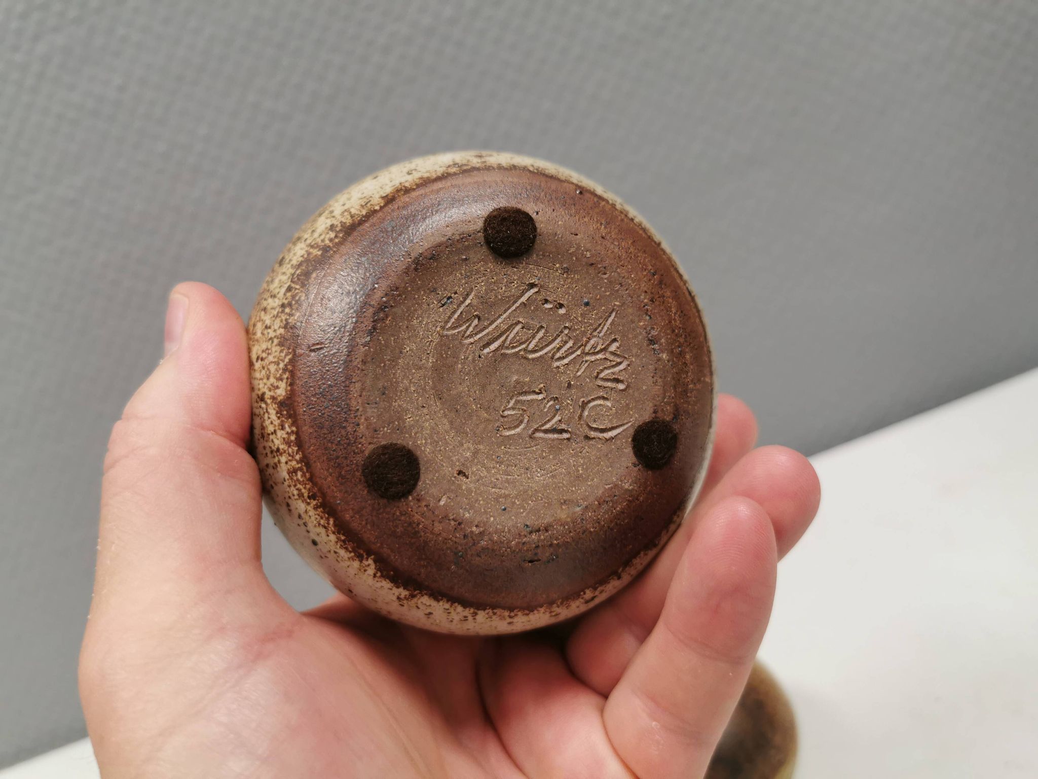 Two small round vases by Aage Wurtz Denmark 1970-80s.