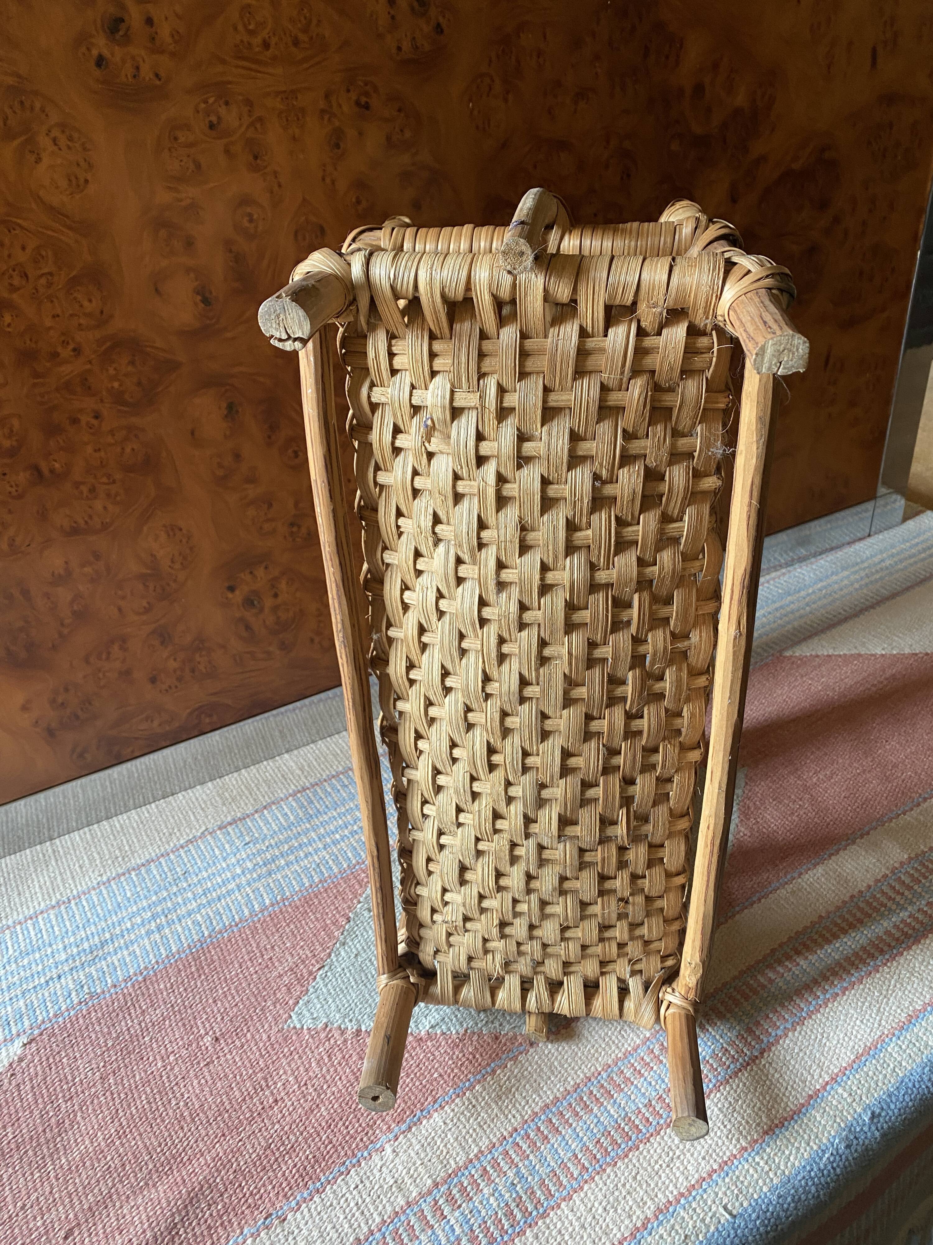 Rattan magazine holder