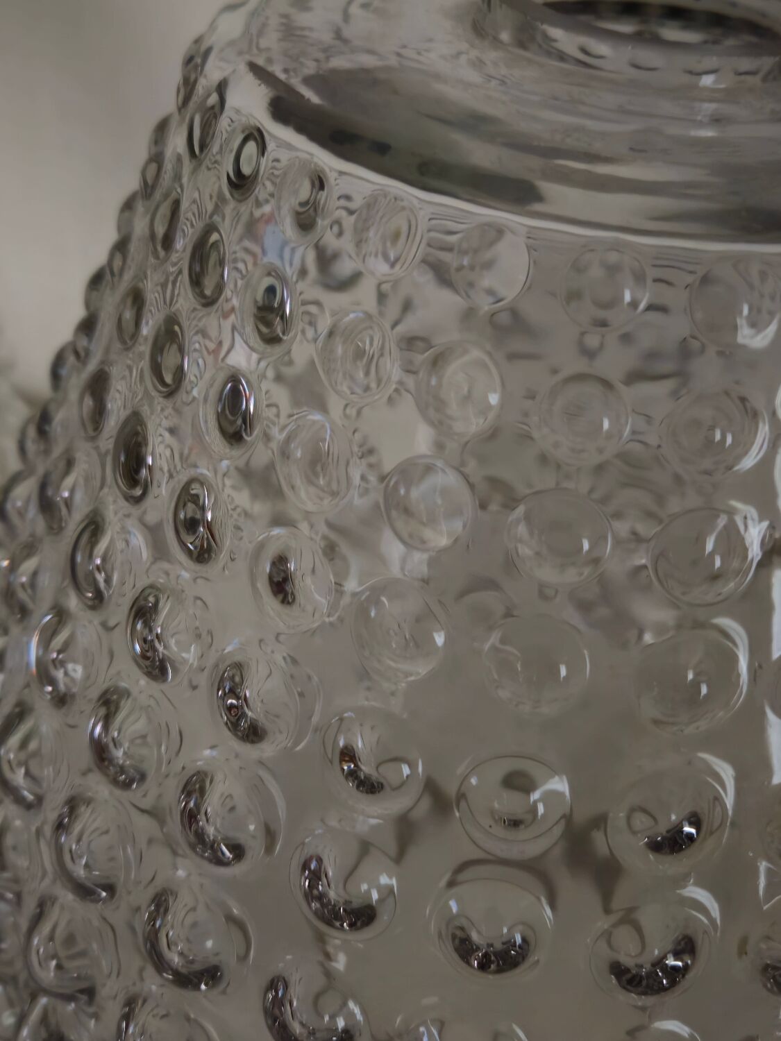 Pair of vintage bubbled glass lampshades