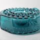 Teal Sunburst Blue Bubble Glass Vase / Erich Jachmann for WMF / 1960s