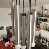 Aluminum waterfall ceiling light by Kaiser Idell / Leuchten, Germany, 1960s