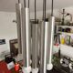 Aluminum waterfall ceiling light by Kaiser Idell / Leuchten, Germany, 1960s