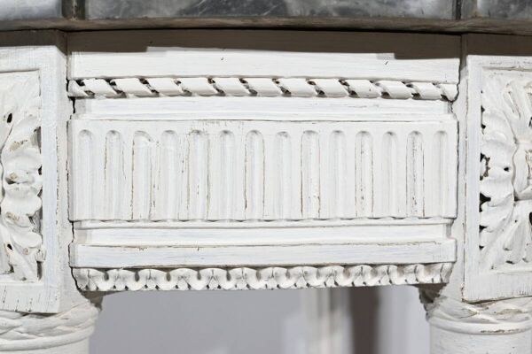 Console demi-lune en bois rechampi, style Louis XVI, début XIXème