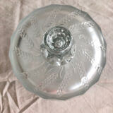 Old candy box in cut and chiseled smoked glass with ART DECO ears of wheat decorations