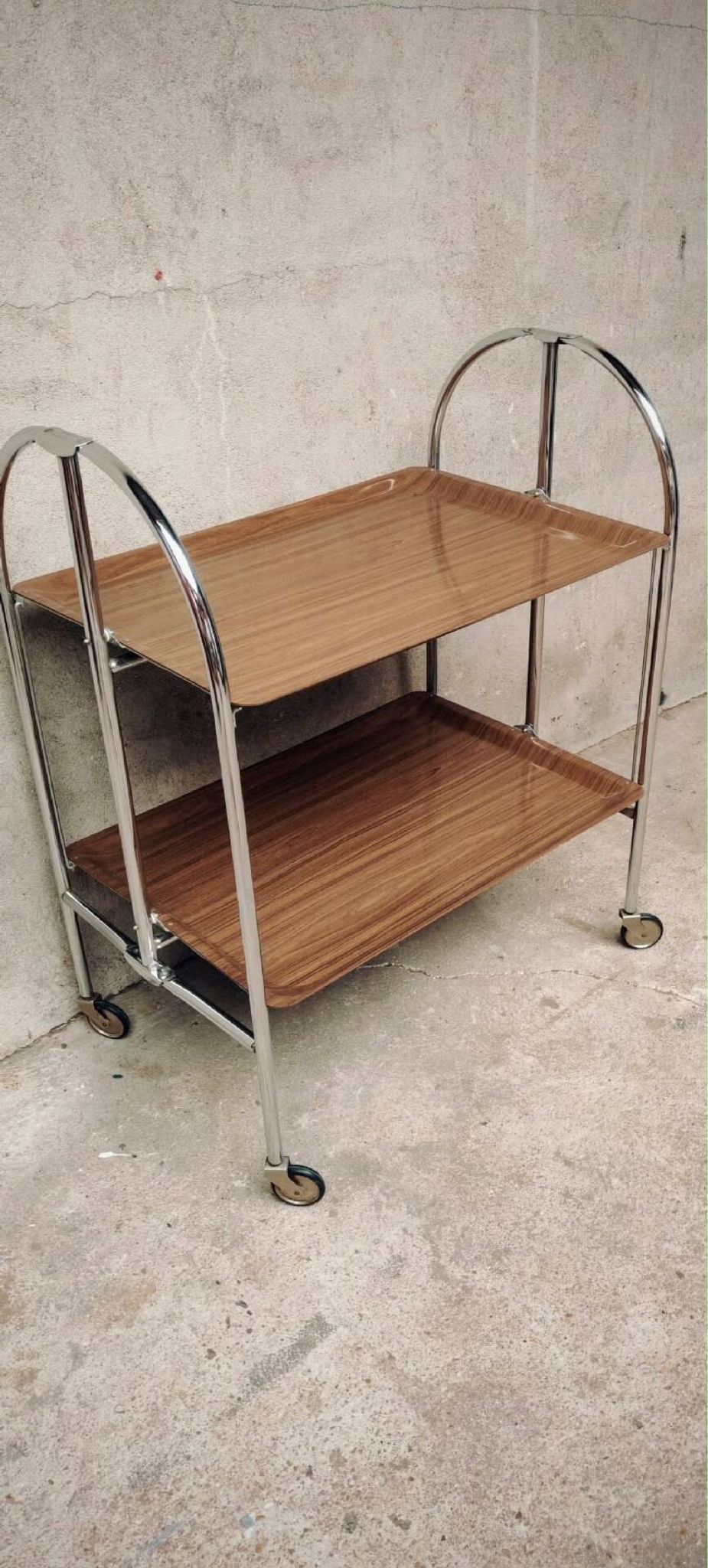 Table roulante et pliable années 70