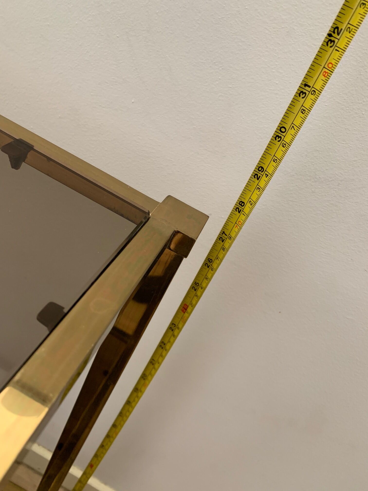 Brass console and smoked glass italy 1970