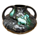 Art Nouveau barbotine vase with "scarabs" decoration.