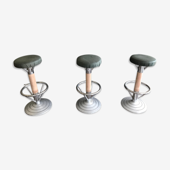 Set of 3 authentic 50s bar stools