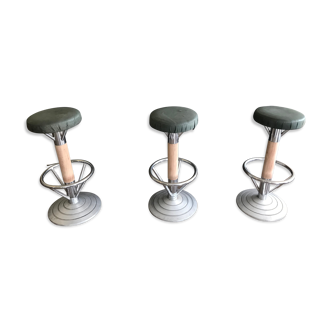 Set of 3 authentic 50s bar stools