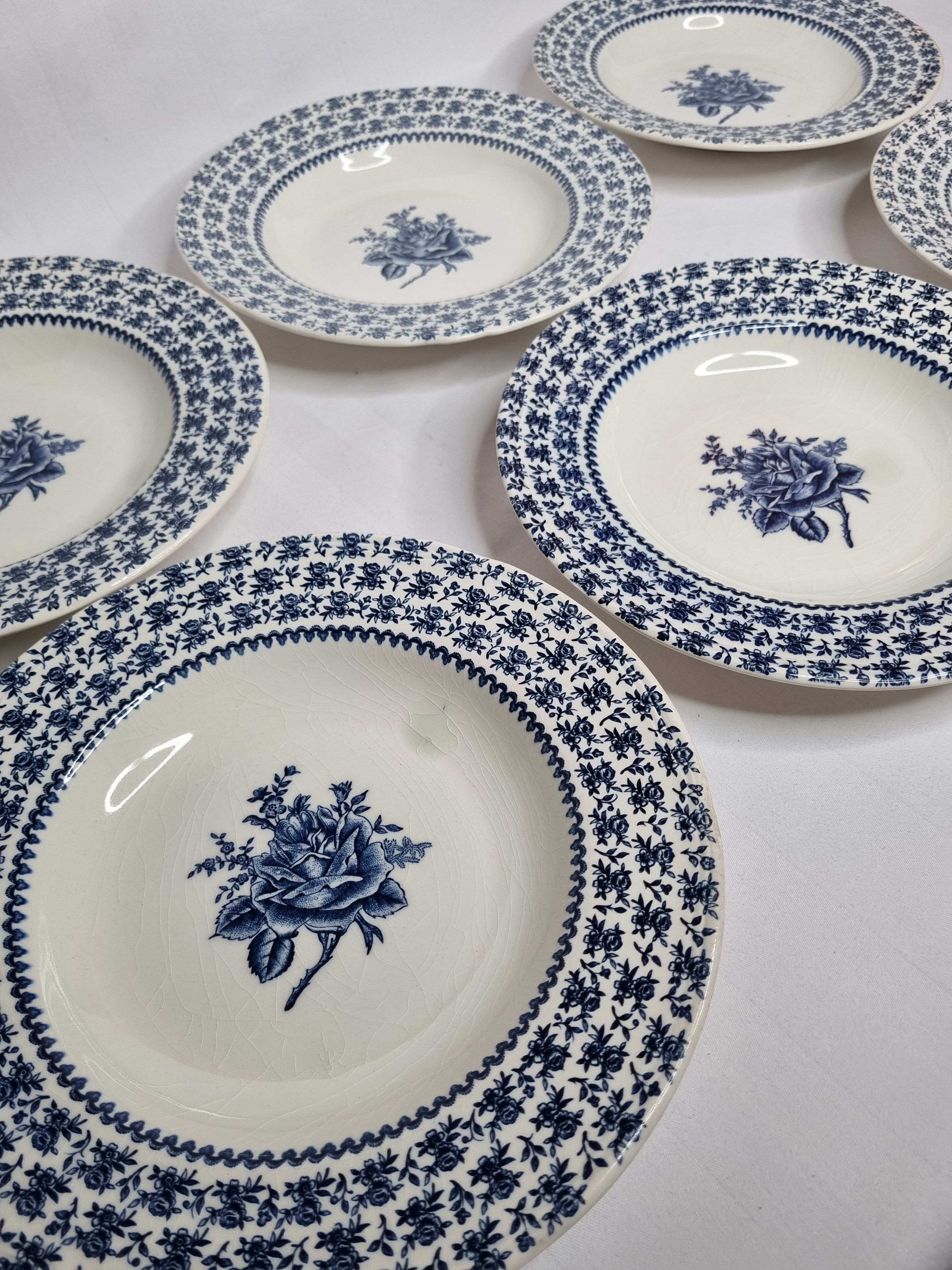 Set of six hollow plates "English style" Lunéville