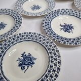 Set of six hollow plates "English style" Lunéville