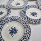 Set of six hollow plates "English style" Lunéville