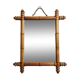 Miroir en bois tourné à l'imitation du bambou, des années 40-50, 42 x 49 cm