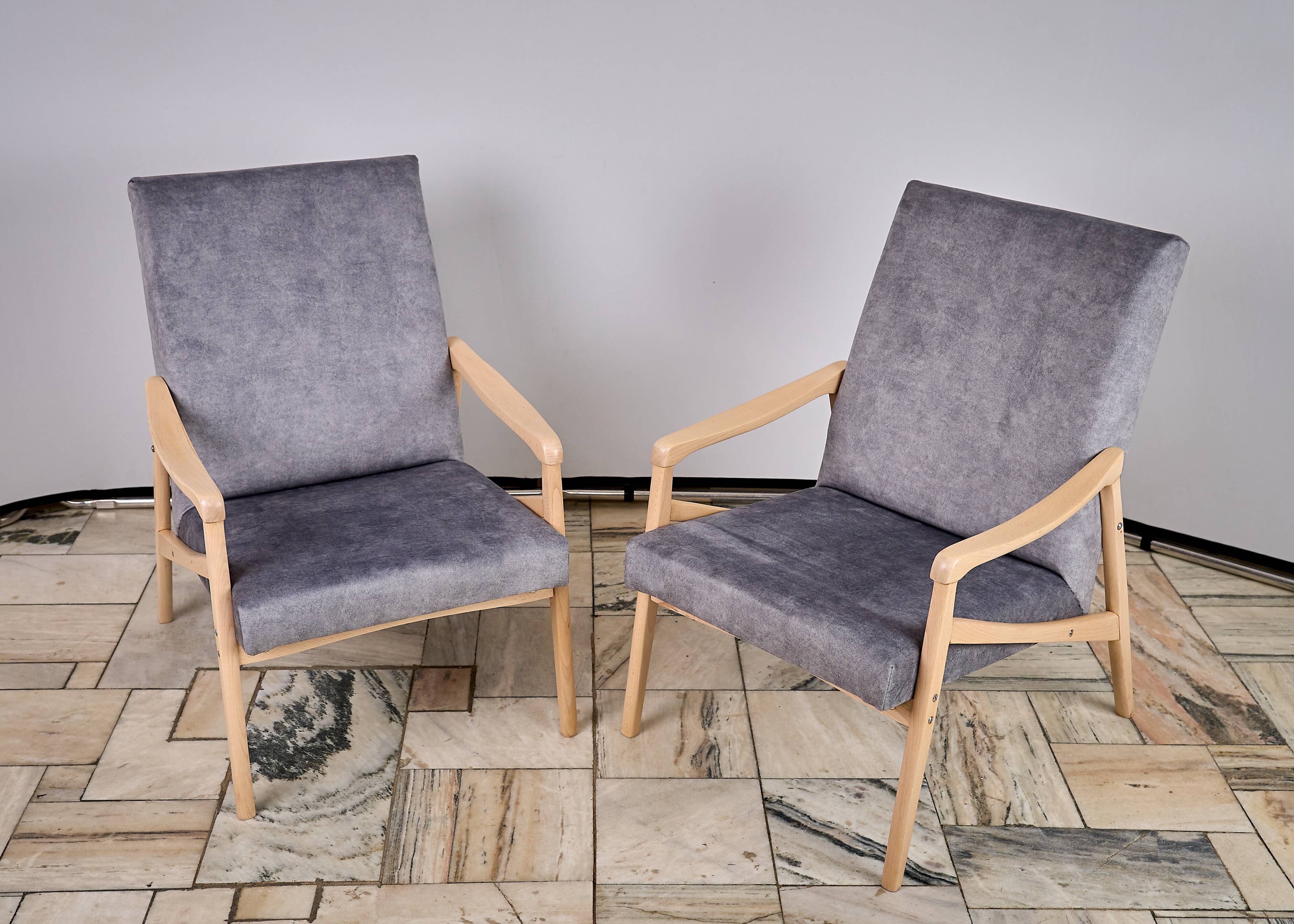 Paire de fauteuils conçus par J. Jiroutek, TON Tchécoslovaquie, années 1960, Vintage