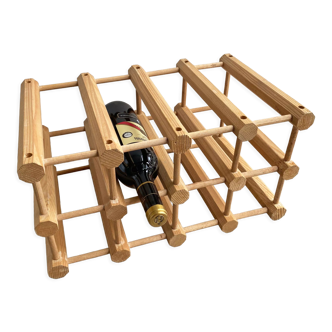 Mid Century wooden wine rack - horizontal or vertical free standing wine rack