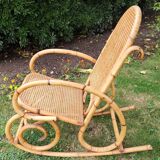 Rocking chair bamboo cannage