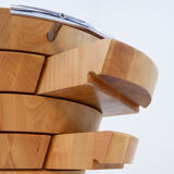 Cone-shaped kitchen unit with drawers