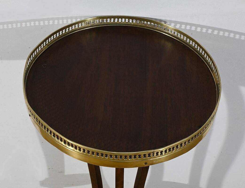 Small Mahogany Pedestal Table, Louis XVI Style – 1900
