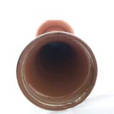 Brown Lacquered and Hand Painted Terracotta Deruta Amphora Vase, Italy