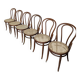 Set of 6 Bentwood Dining Chairs with Cane Seat / Bistro Thonet Style Chairs