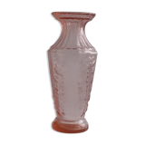 Large pink glass vase-1950 1960