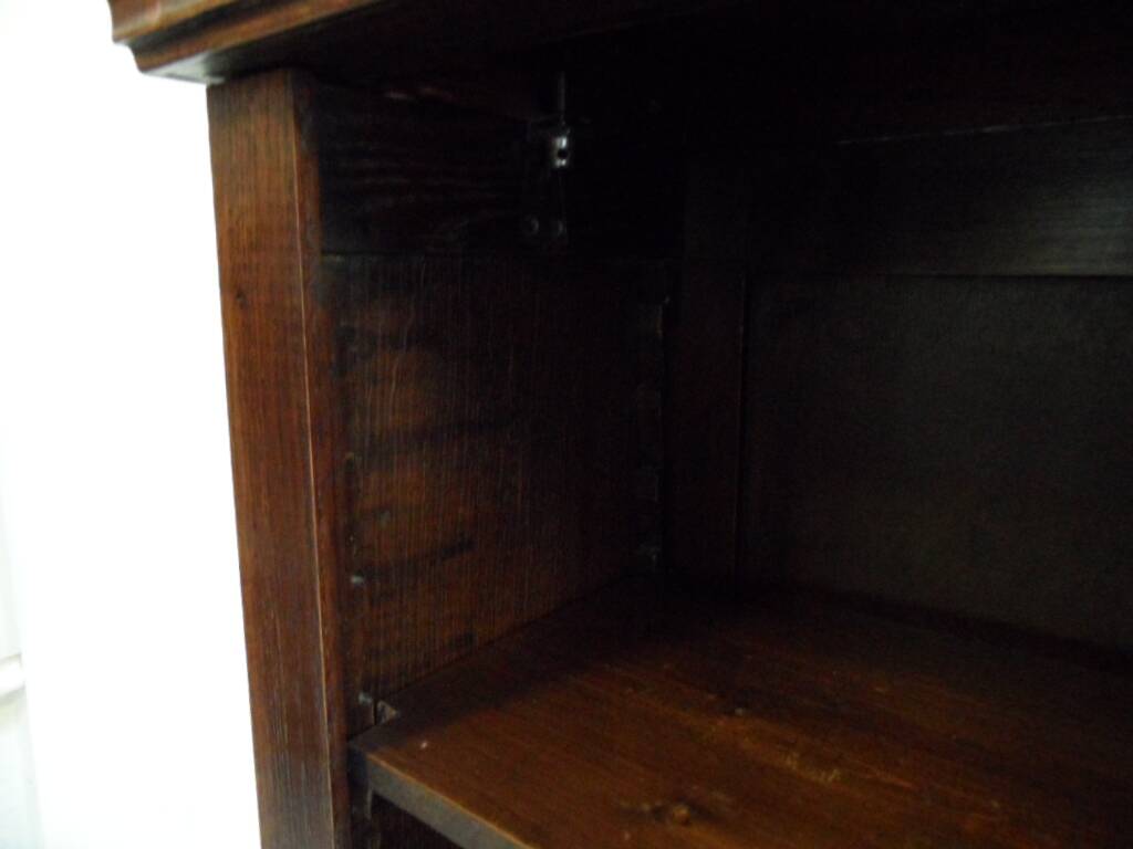 Antique oak open bookcase