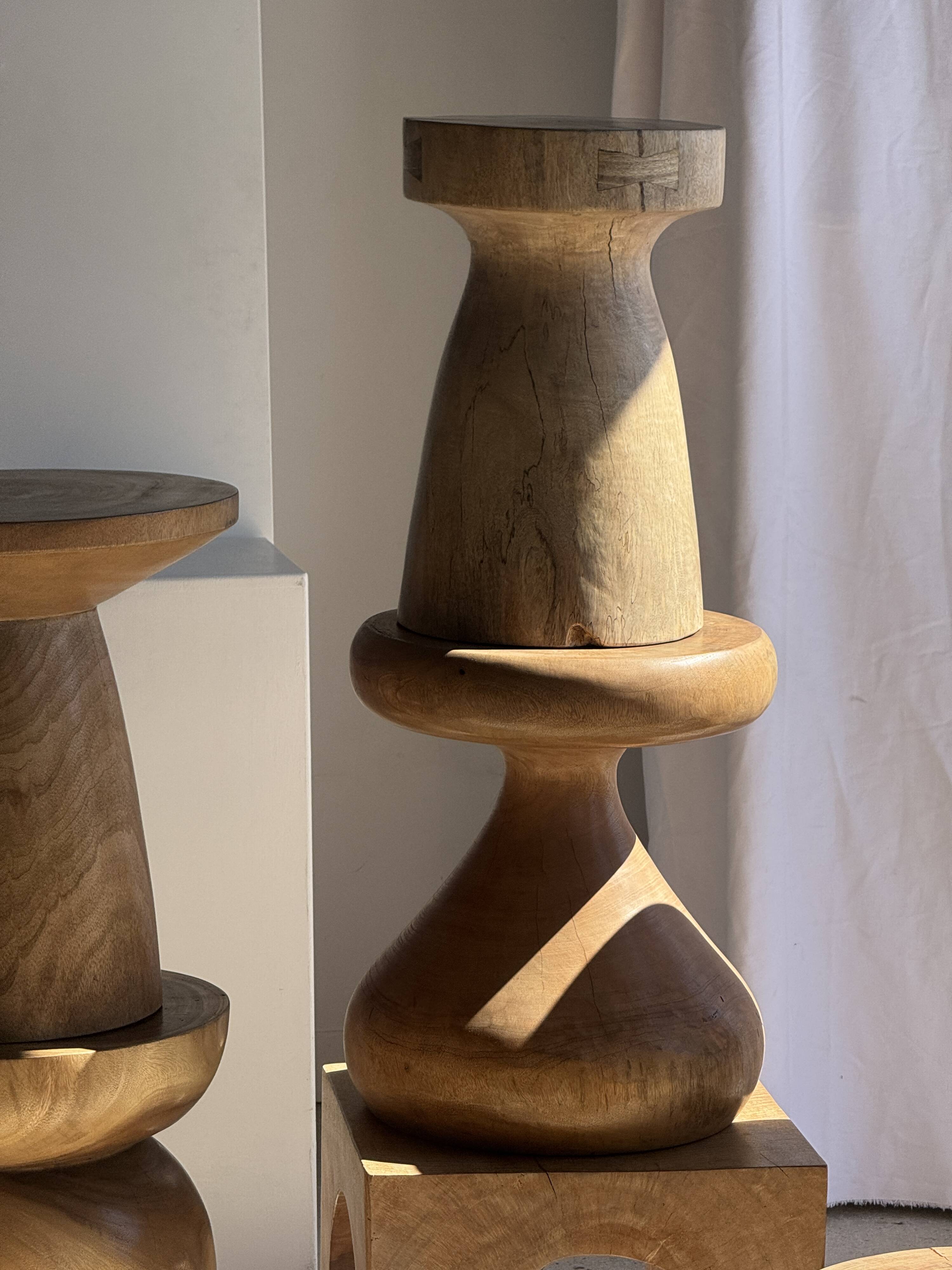 Pawn Natural - Stool, side table, end table in solid mango wood