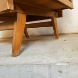 Rattan and wood rag cabinet