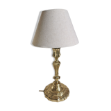 Regency candle holder in polished bronze work XIX th, mounted in lamp
