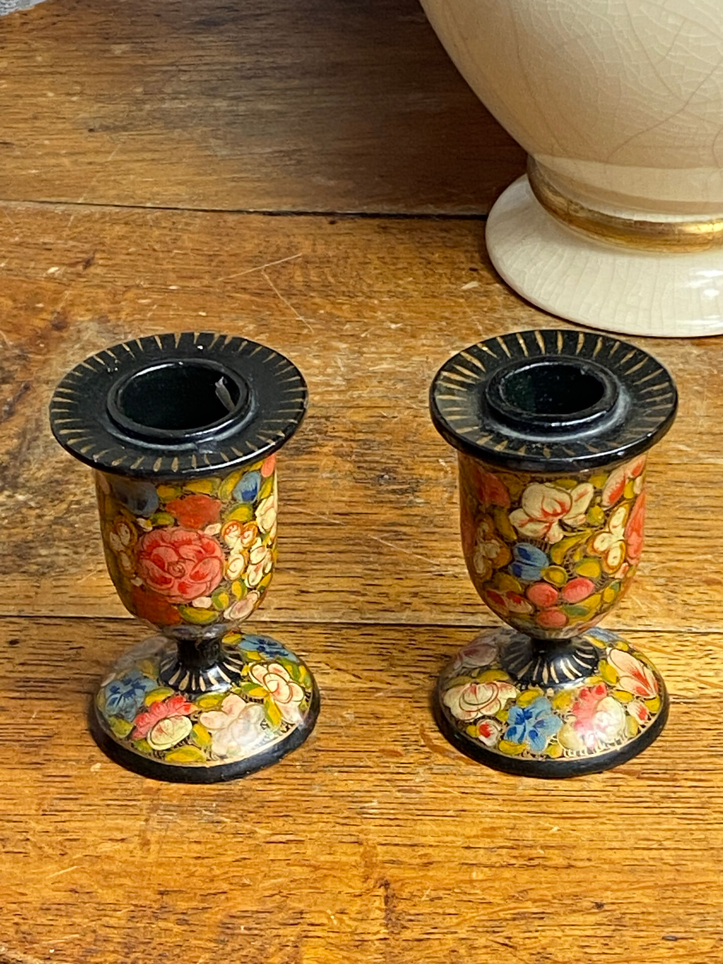 Kashmiri candlestick pair