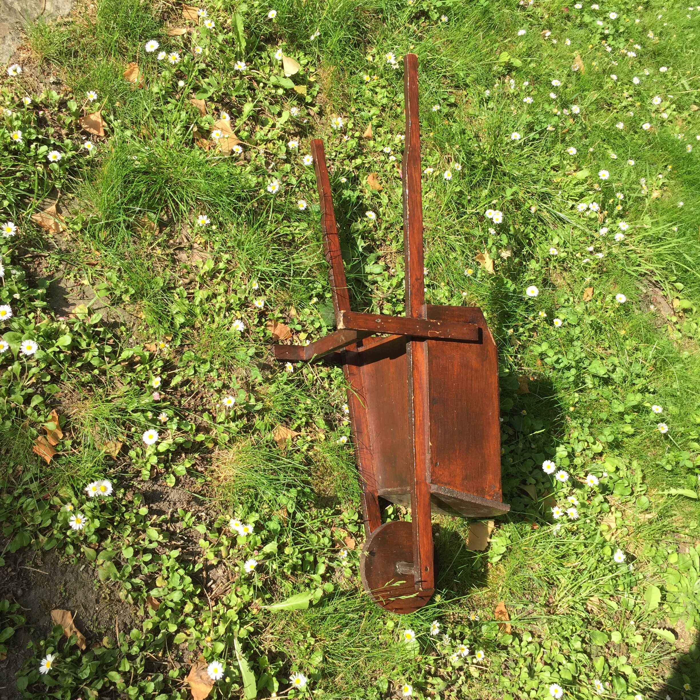 Vintage wooden wheelbarrow