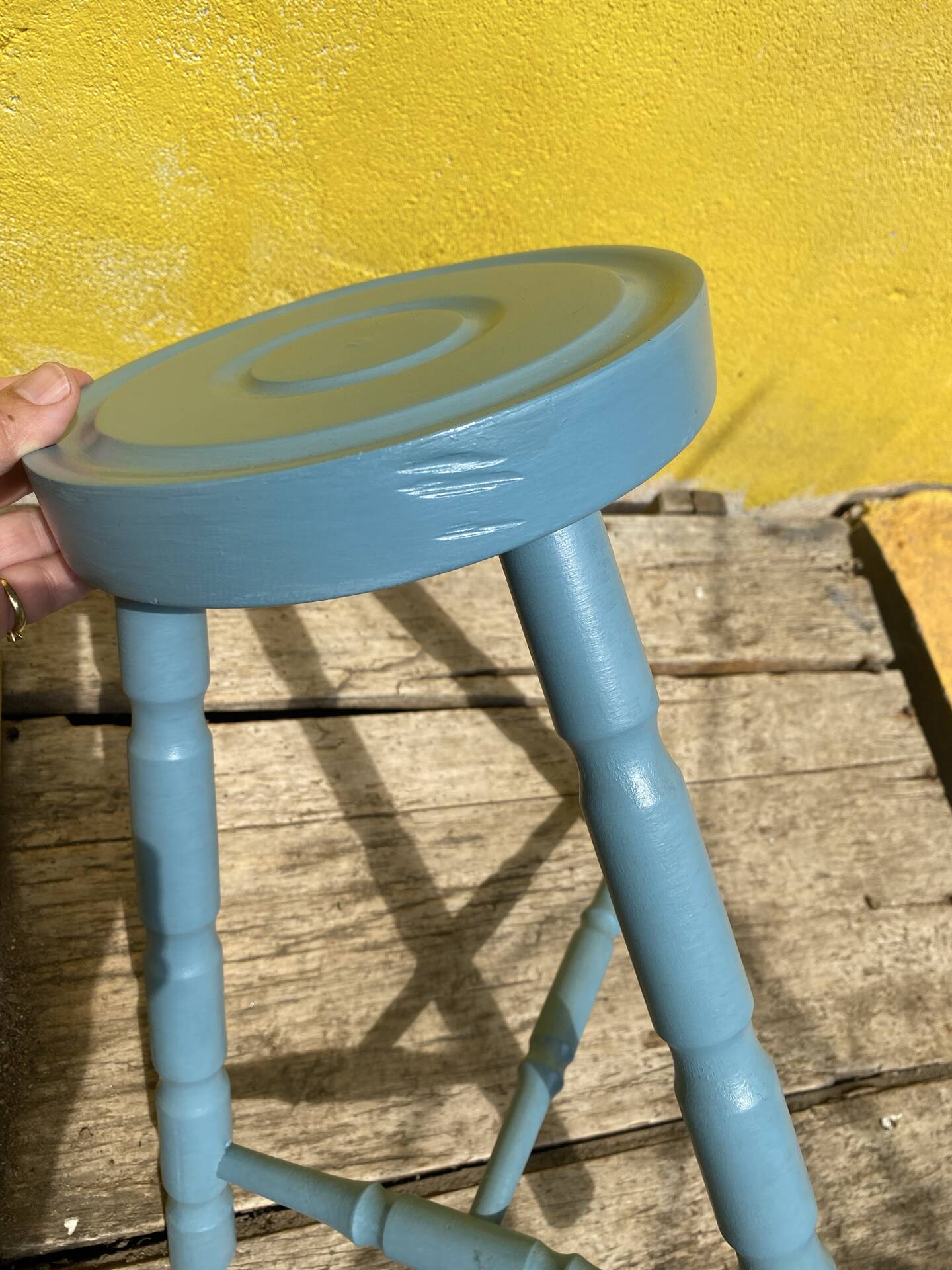 Tripode bleu vintage