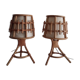 Pair of vintage bamboo bedside lamps