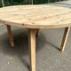 Table de repas ronde, ovale extensible scandinave en sapin poncé