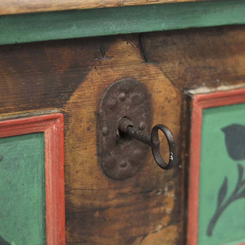 Painted Folk Art Bridal Chest