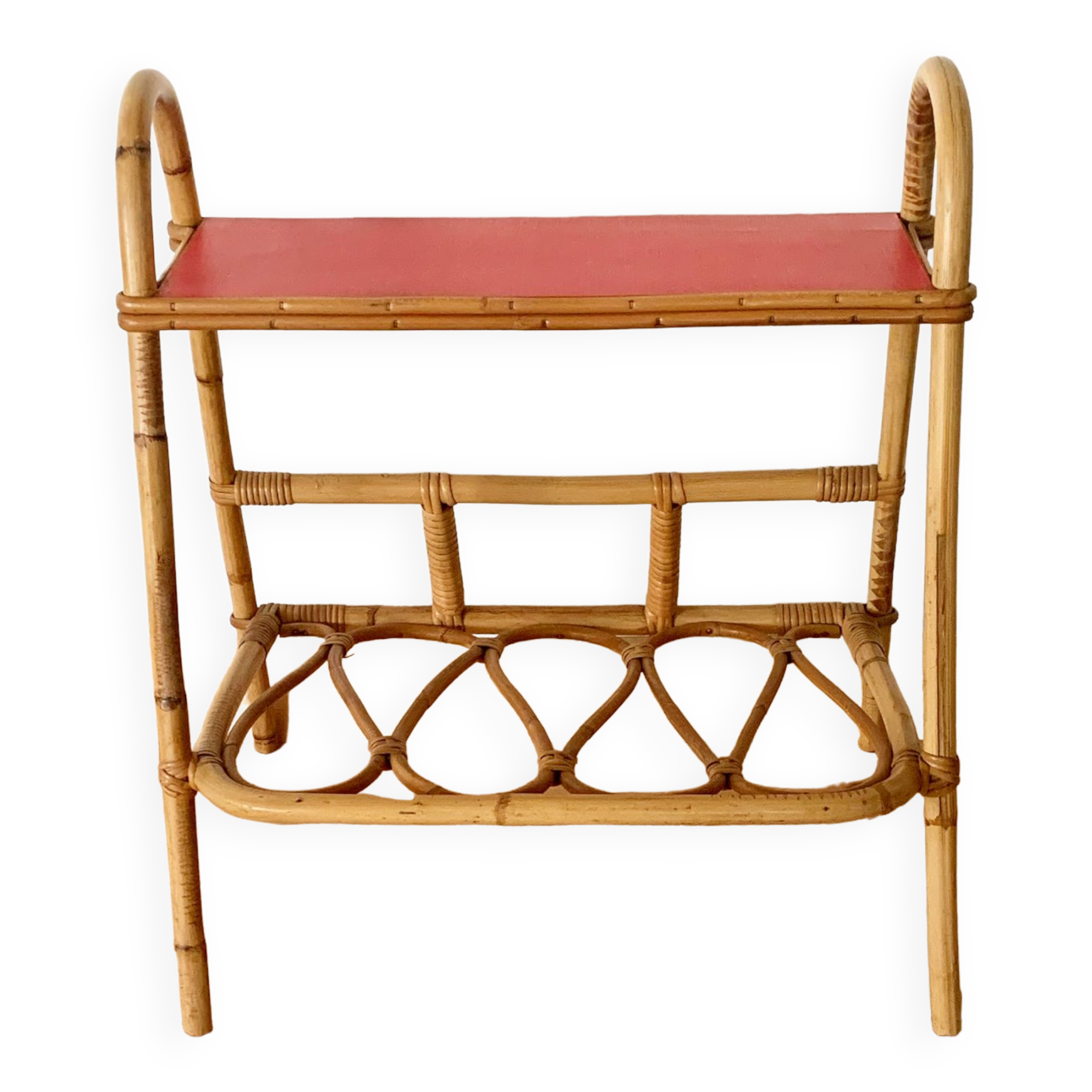 Vintage rattan end table