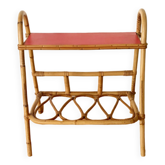 Vintage rattan end table