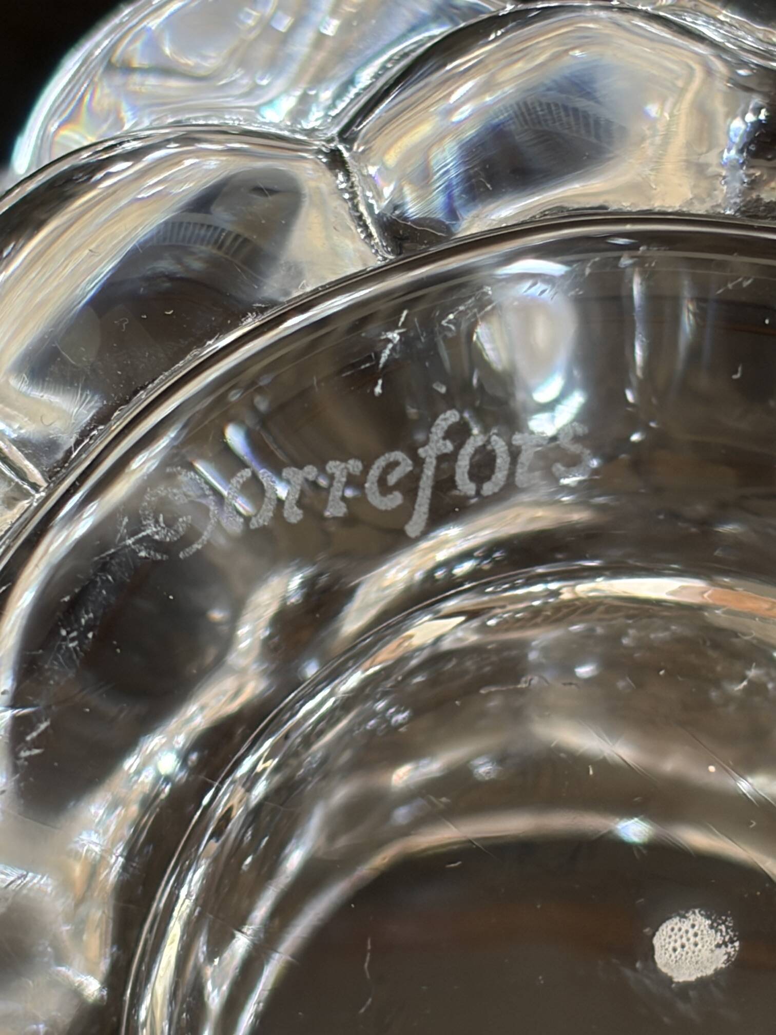 candle holder lantern in crystal Orrefors Sweden