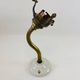 Antique wall lamp with swan neck + pleated green tulip - Art Deco