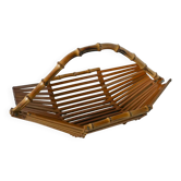 Panière en bambou et teck, design, 1960