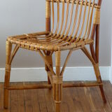 Chair, bamboo and rattan vintage, 70s.