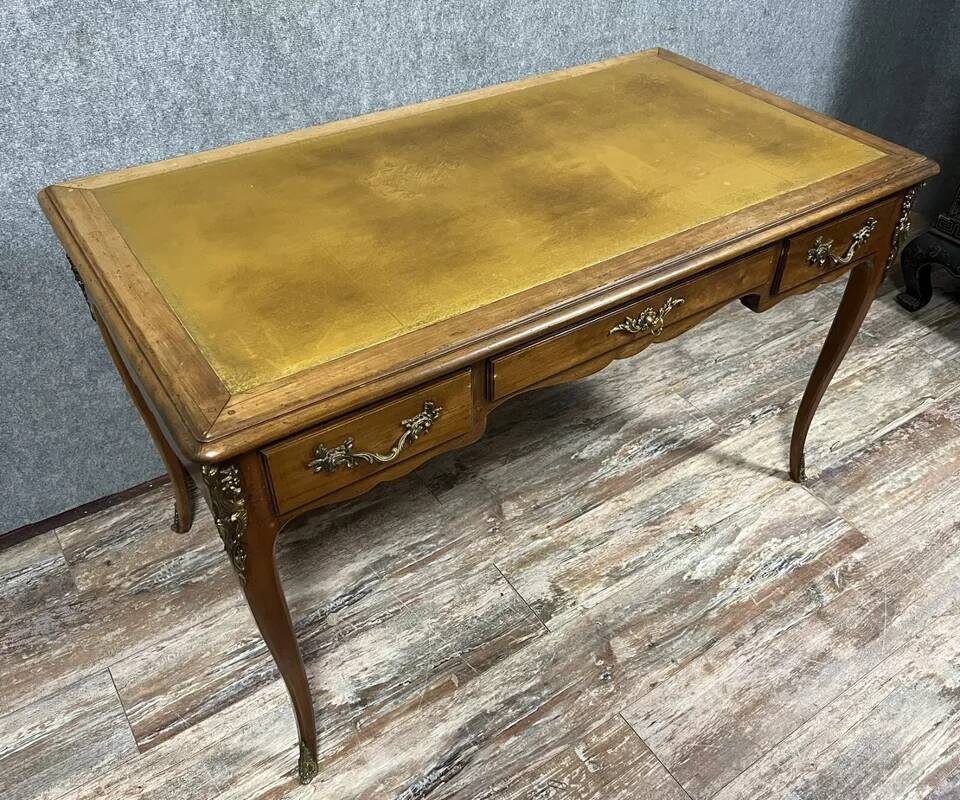 André Mailfert: Louis XV style double-sided desk in walnut