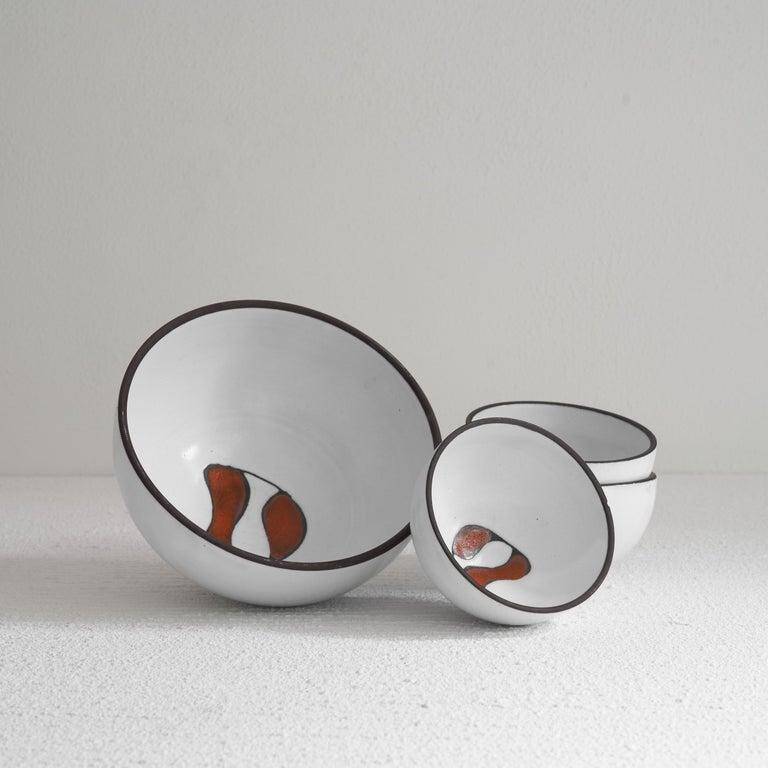 Set of studio pottery bowls mid-century, 1960s