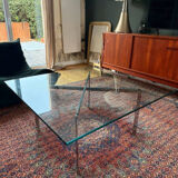Design coffee table in glass & metal